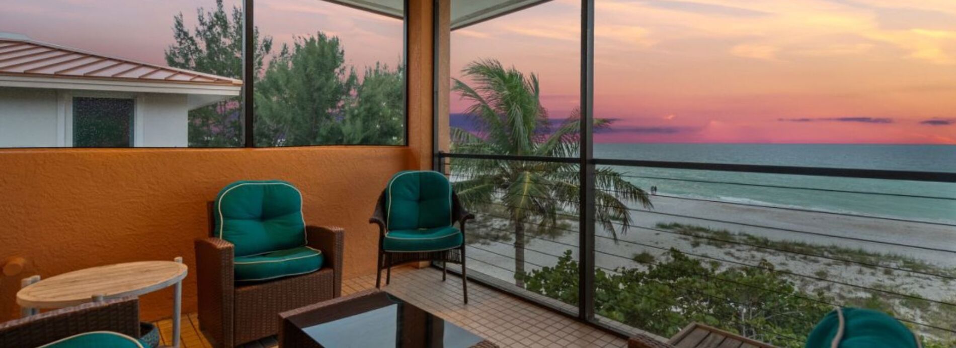 sunset penthouse porch overlooking the beach