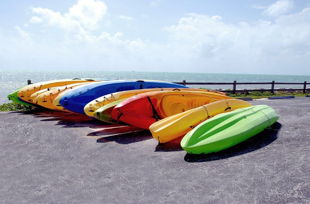 kayaks laying on the ground
